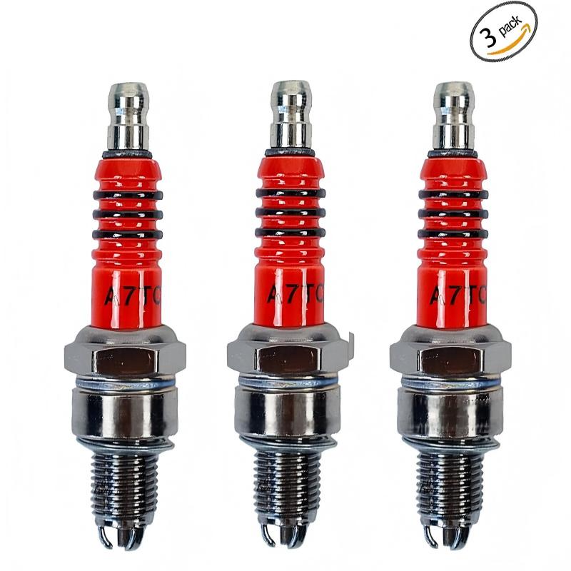Motorcycle Spark Plug - 3 Stück A7TC 3-Elektroden-Zündkerze, für GY6
